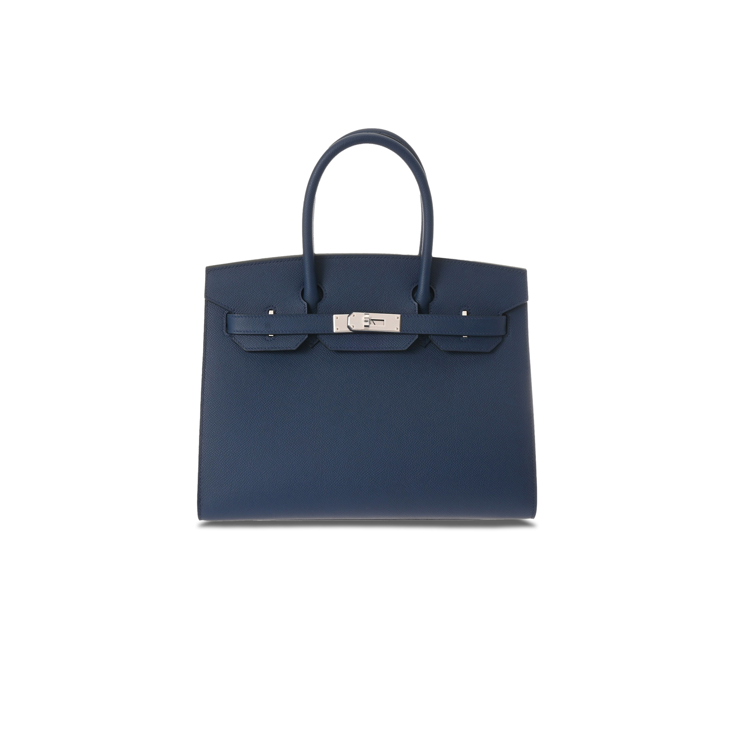 HERMES MASTER BIRKIN 30 EPSOM LEATHER DUCK BLUE SILVER BUCKLE PLATINUM BAG 614760 (30*23*15cm)